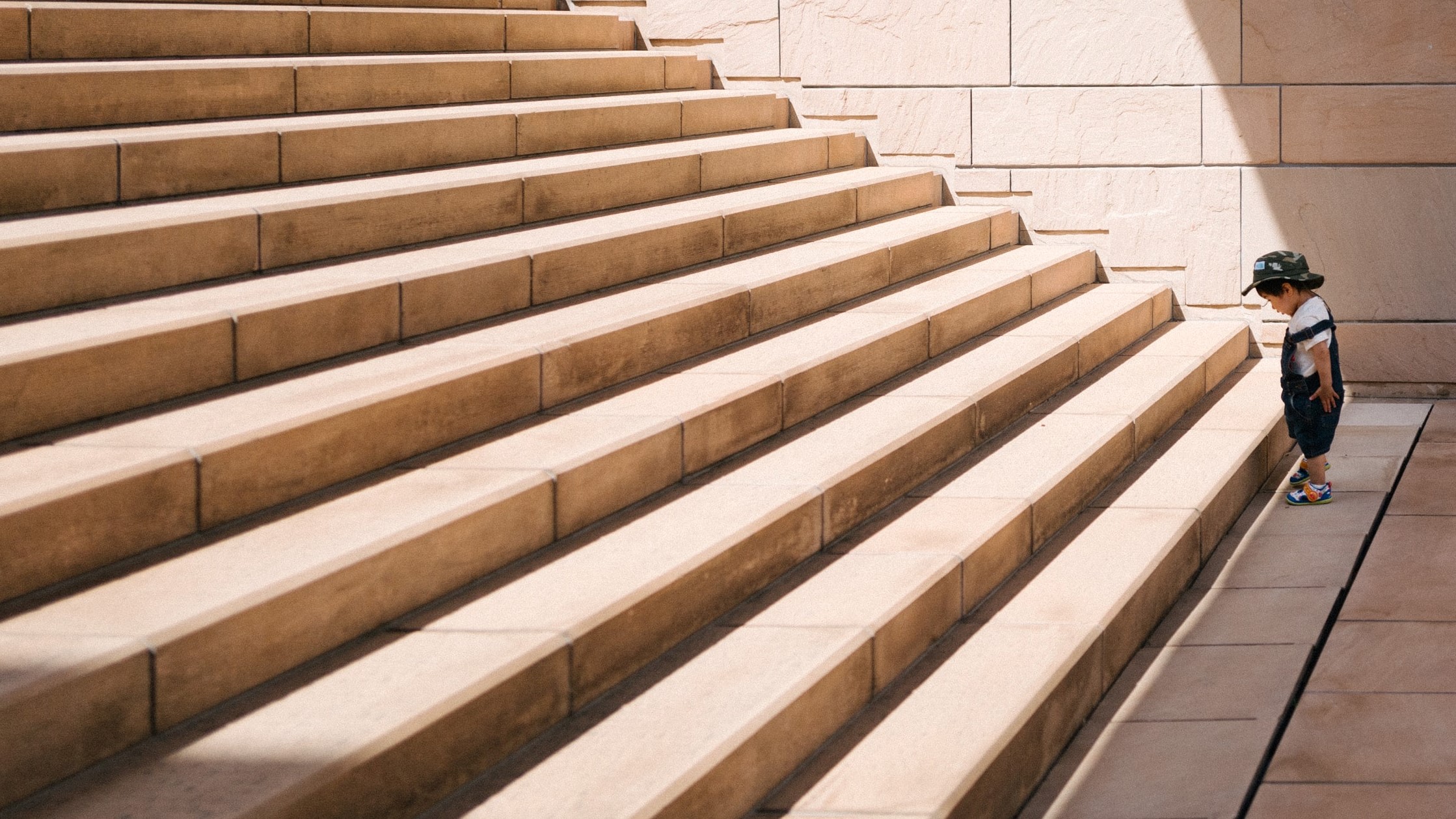 Boy at stairs